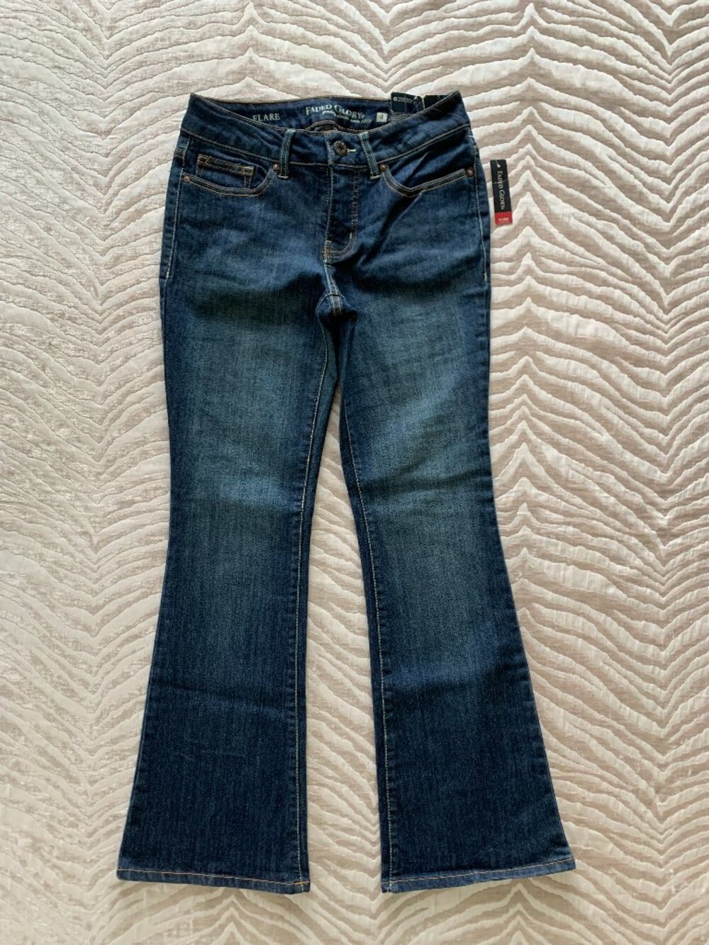 Faded Glory Flared Denim Dark Wash Flare Jeans Size 4